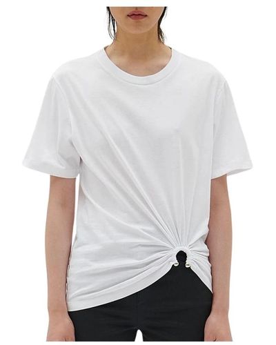 Barbara Bui Camiseta de con efecto drapeado en jersey de algodón - Blanco