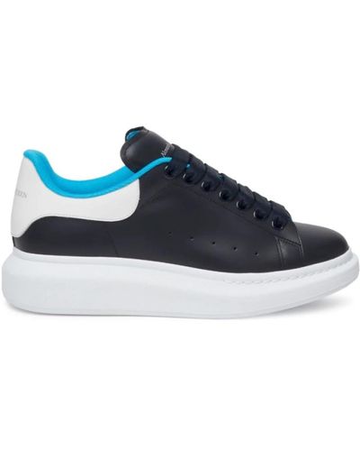 Alexander McQueen Sneakers mit dicker gummisohle,schwarze sneakers mit logo-absatz - Blau