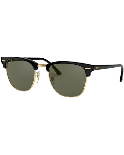 Ray-Ban Clubmaster occhiali da sole polarizzati nero oro