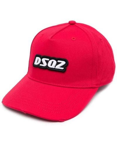 DSquared² Rote logo baseball cap 100% baumwolle dsqua2 - Pink