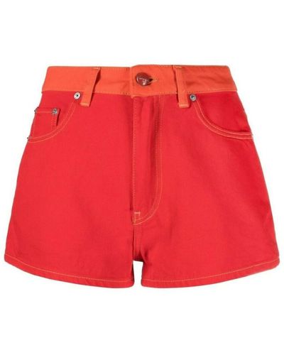 Ganni J1073 shorts - Rojo