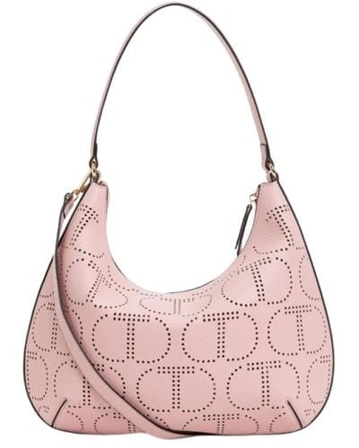 Twin Set Hobo tasche mit oval t perforation - Pink