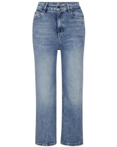 BOSS Jeans a vita alta corti in blu