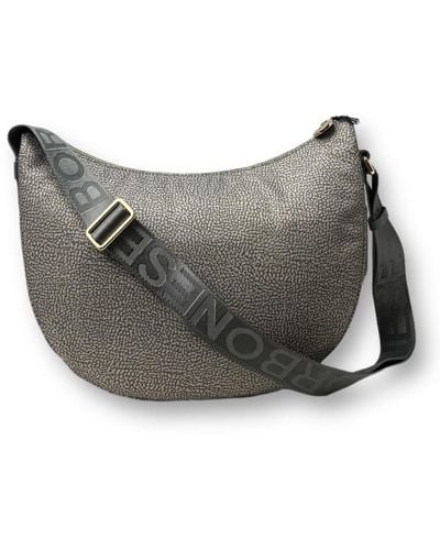 Borbonese Luna bag middle - elegante borsa a tracolla per la moderna - Grigio