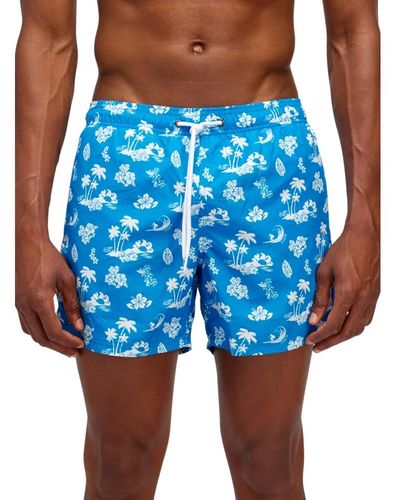 Sundek Hibiscus modello beach boxer shorts - Blau