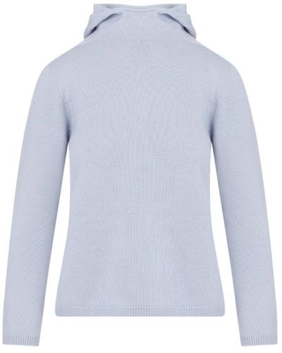 Max Mara Solid breeze knit hoodie - Azul