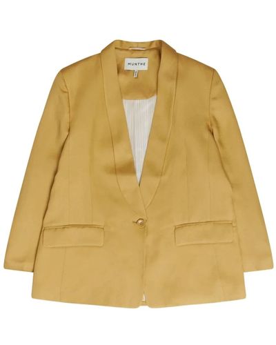 Munthe Elegante blazer giallo con scollo a v