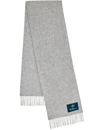 Mulberry Small solid scarf, light grey melange - Grau