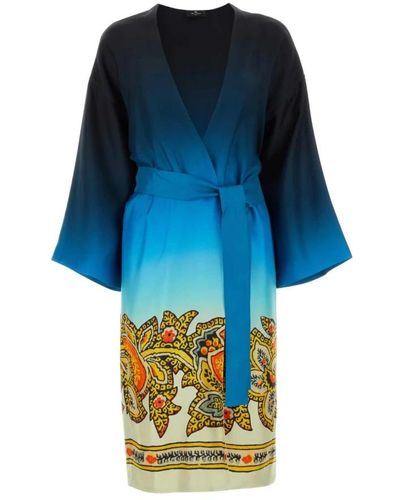 Etro Kimono twill stampato - Blu