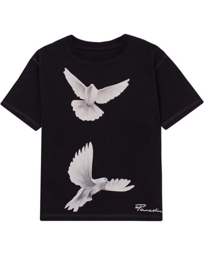 3.PARADIS Freiheit tauben t-shirt - Schwarz