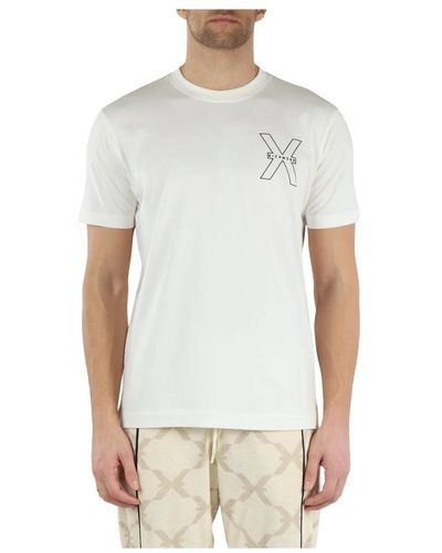 RICHMOND T-shirt in cotone pima con stampa logo - Bianco
