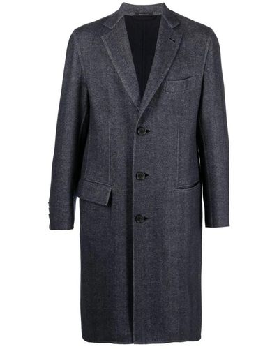Brioni Coats > single-breasted coats - Bleu