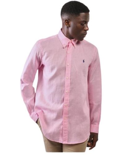 Ralph Lauren Slim fit leinenhemd - Pink
