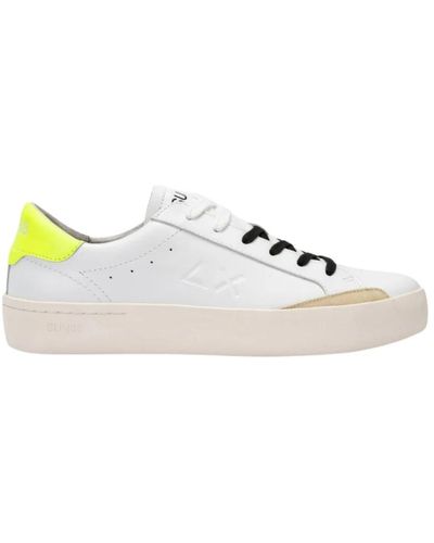 Sun 68 Street leather tennis sneakers weiß gelb