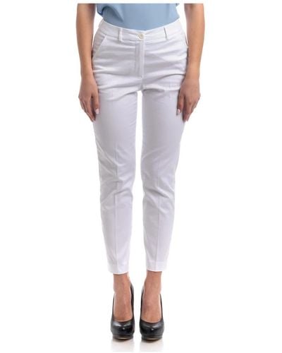 Seventy Pantaloni slim fit in cotone stretch alla caviglia - Bianco