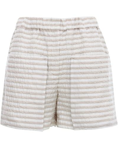 Emporio Armani Stripped seersucker shorts - Neutro