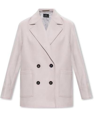 PS by Paul Smith Coats > double-breasted coats - Blanc