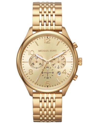 Michael Kors Merrick Chronograph Watch With Gold-tone Stainless Steel Strap Mk8638 - Metallic