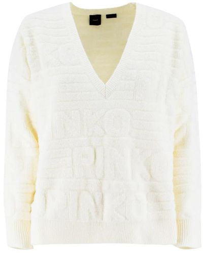 Pinko V-Neck Knitwear - White