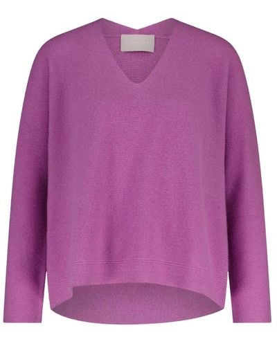 Hemisphere V-Neck Knitwear - Purple
