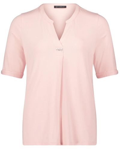 Betty Barclay Feminines blusenshirt mit kragen,feminines v-ausschnitt blusenshirt - Pink