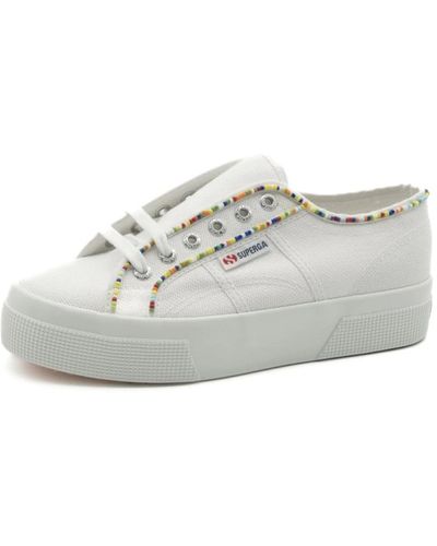 Superga Zapatos mujer multicolor perlas 2740 - Blanco