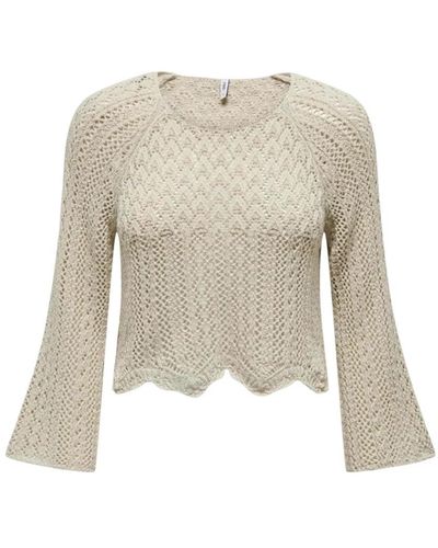 ONLY Round-Neck Knitwear - Natural
