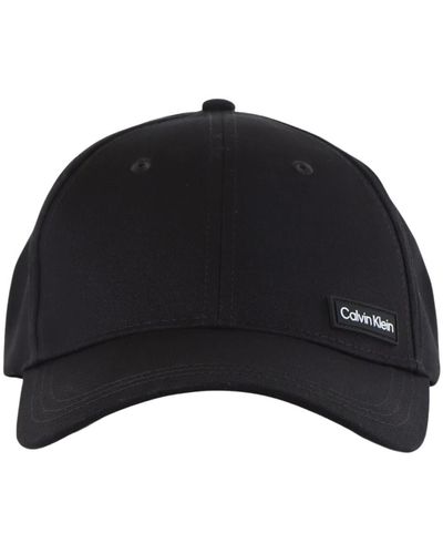 Calvin Klein Baumwoll logo patch cap - Schwarz
