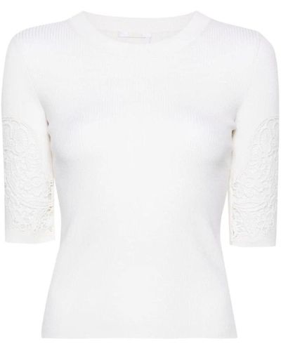 Chloé Round-Neck Knitwear - White
