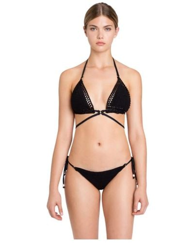 Twin Set Negro mar bikini ganchillo - Rosa