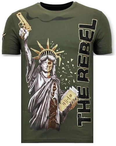 Local Fanatic T-shirt mit strasssteinen - the rebel - 11-6387g - Grün
