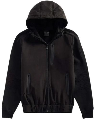 OUTHERE Schwarzer zip hoodie - combi stil