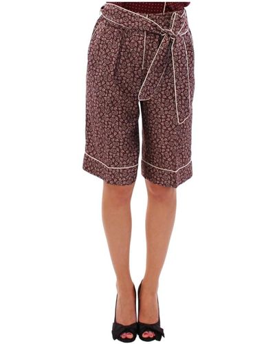 Dolce & Gabbana Rote seiden-pajama-shorts - Lila