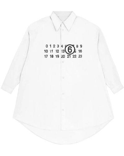 MM6 by Maison Martin Margiela Oversize dropped-shoulder shirt dress - Weiß