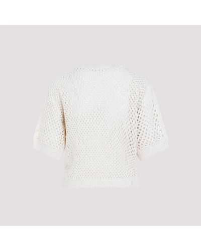Peserico Round-Neck Knitwear - White
