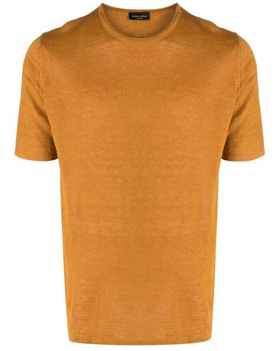 Roberto Collina Modernes strick t-shirt - Orange