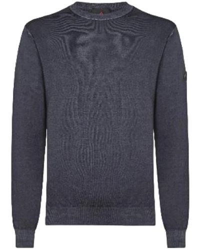 Peuterey Blauer acid-gefärbter merino tricot pullover