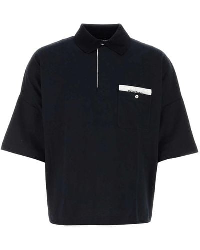 Palm Angels Oversize Polo Shirt in Midnight Blue - Blau