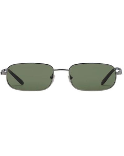 Gucci Ovale metallrahmen sonnenbrille mit grünen gläsern