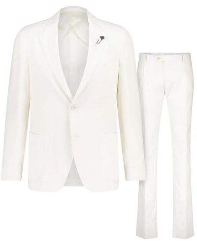 Lardini Single Breasted Suits - White