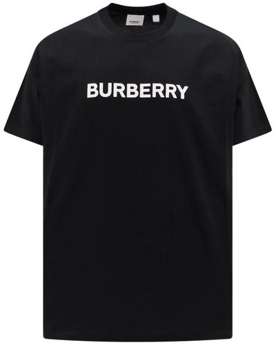 Burberry T-shirt e polo crewneck nere con scritta - Nero