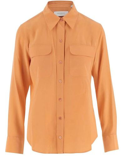Equipment Camisa de seda de lujo naranja