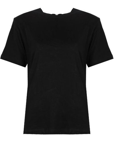 Silvian Heach Camiseta casual holgada con ras y detalle de cremallera - Negro