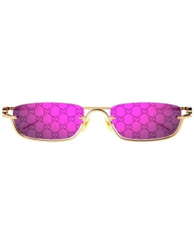 Gucci Rechteckige sonnenbrille trendiges farbpalette - Lila