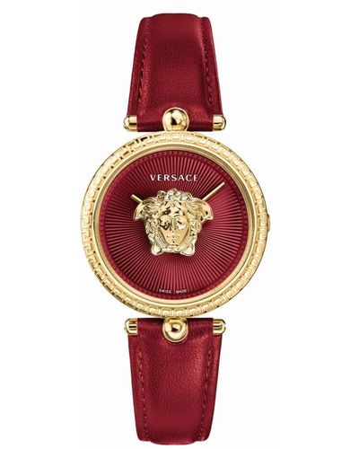 Versace Palazzo empire rotes leder gold stahl uhr
