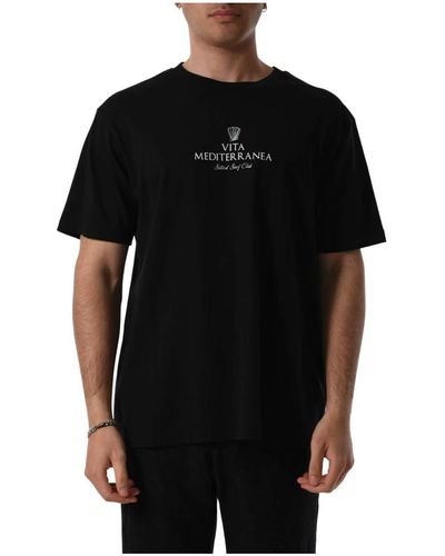 The Silted Company Baumwoll t-shirt mit frontdruck - Schwarz