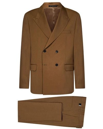 Low Brand Double Breasted Suits - Brown