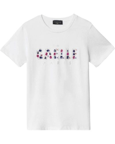 Gaelle Paris Logo stein t-shirt - Weiß