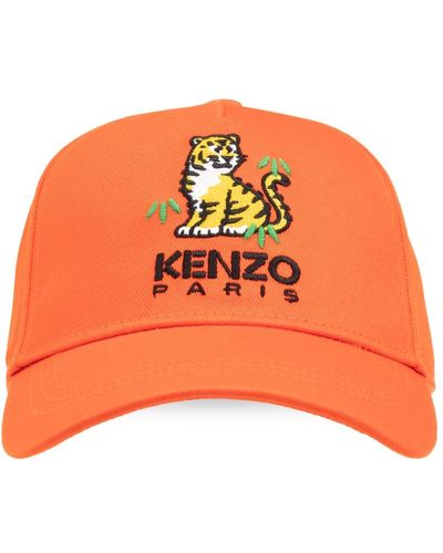 KENZO Embroidered baseball cap - Orange