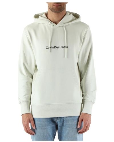 Calvin Klein Baumwoll-hoodie mit logodruck - Grau